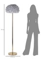 Lampadar Feathers Slim, Mauro Ferretti, 1 x E27, 40W, 43x170 cm, fier, gri/auriu