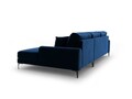 Coltar dreapta, Madara, Mazzini Sofas, 5 locuri, black legs, 254x182x90 cm, catifea, albastru regal
