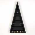 Raft de perete, Evila Originals, Cry002-S, 26x50x6 cm, Lemn masiv, Negru