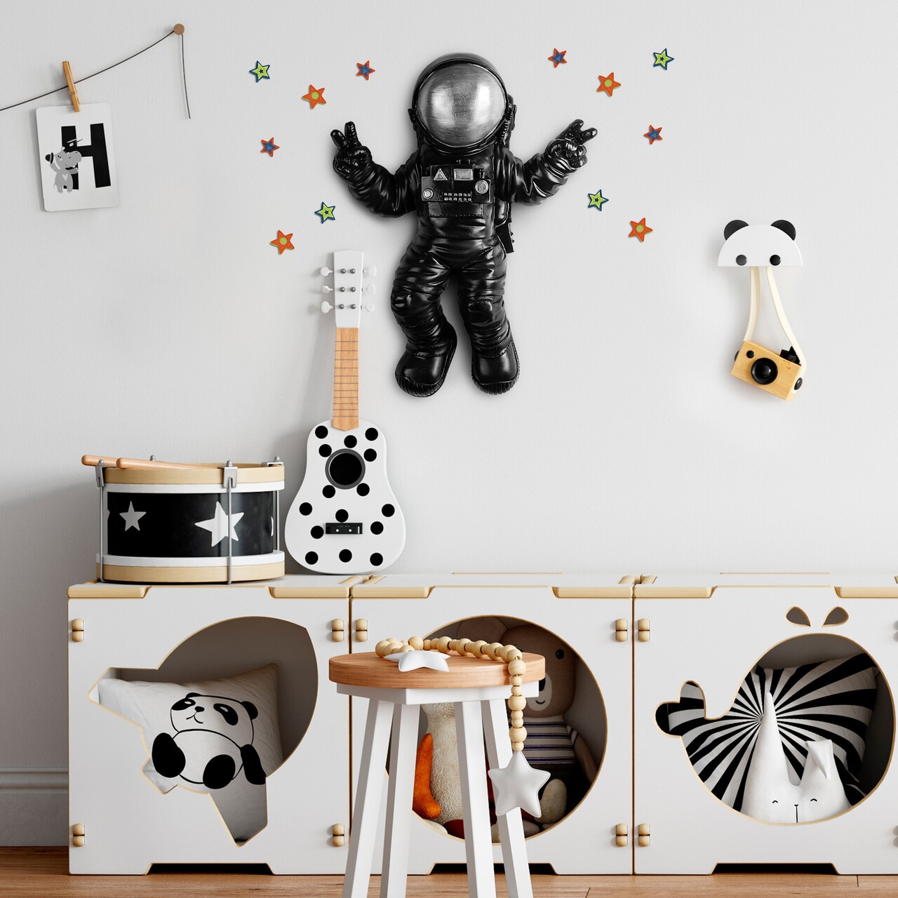 Decoratiune de perete, Cosmonaut 4, Lățime: 35 cm Înălțime: 47 cm Adâncime: 10 cm, Multicolor - view 2