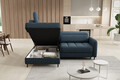 Coltar extensibil stanga 3 locuri ELTAP, LT-40MAN, Barea, 208x160x100 cm, lemn/poliester, albastru inchis