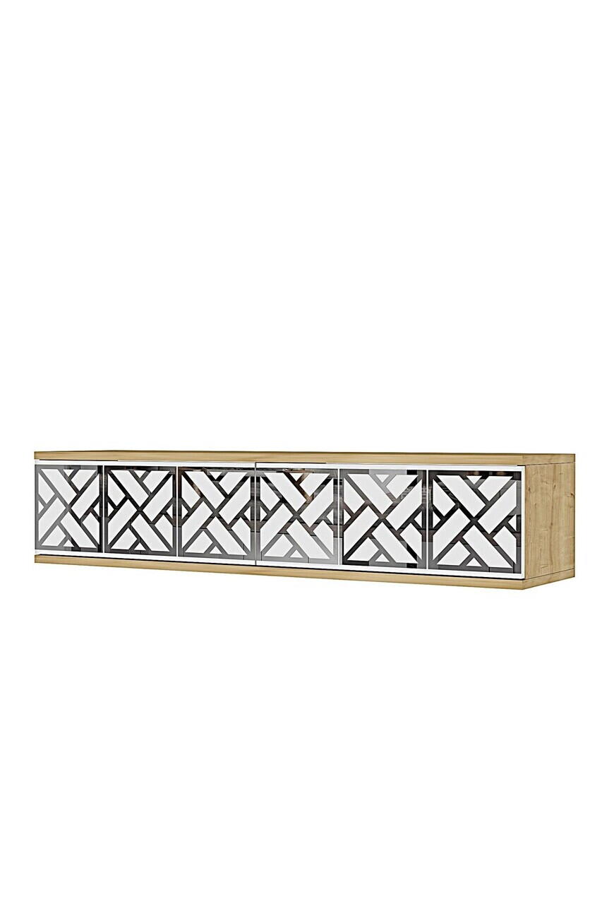Dulap, Hanah Home, Arex 120, 120x25.5x29.6 cm, Stejar Safir / Alb / Argintiu — imaginea 5