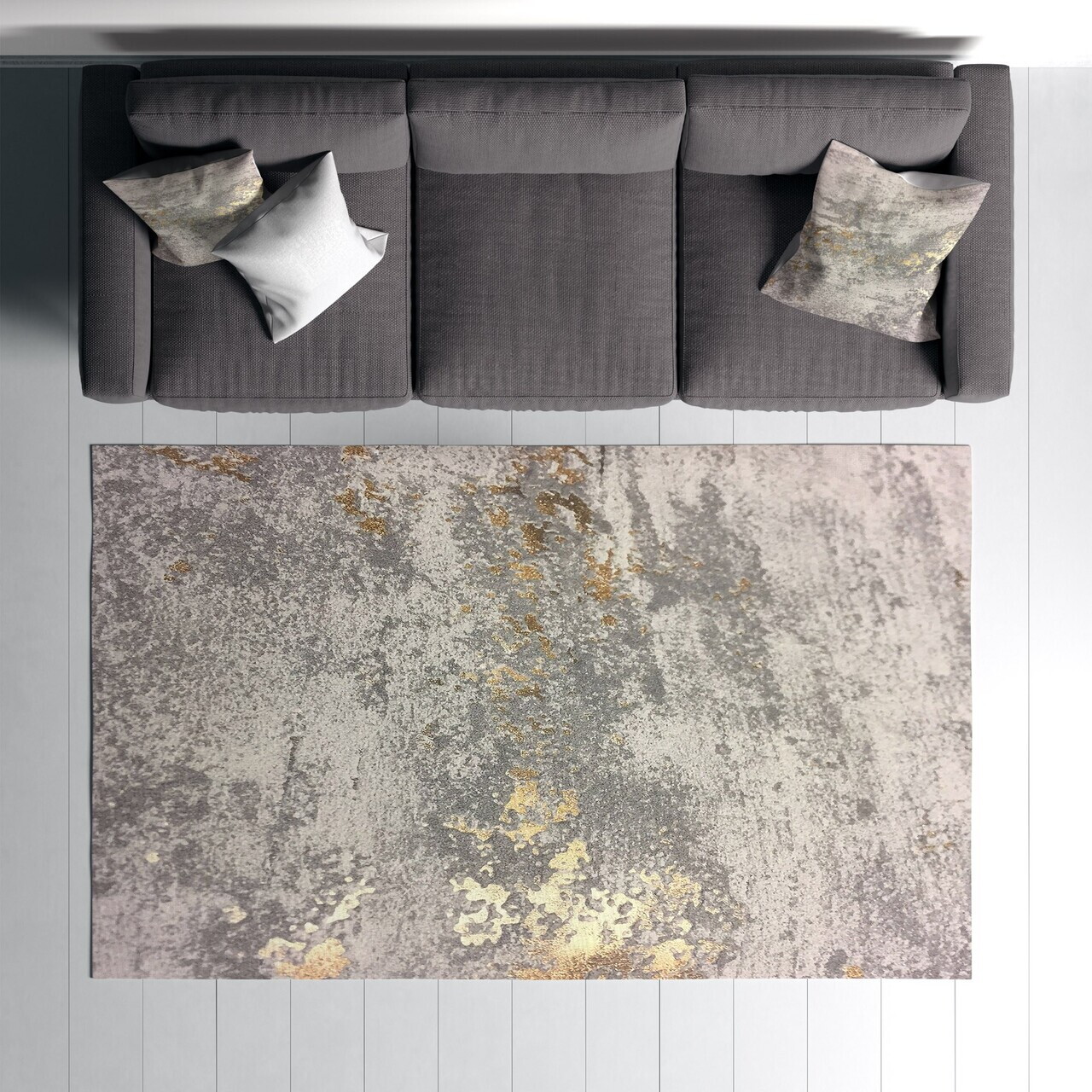 Covor, Woopamuk227, 160x230 cm, Bumbac/Poliester, Gri - view 2