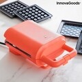 Aparat  2-in-1 pentru gofre si sandwich,  retete Wafflicher, InnovaGoods, 600W, rosu