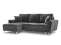 Coltar extensibil stanga 4 locuri, Moghan, Micadoni Home, GL, 241x145x88 cm, catifea, gri deschis