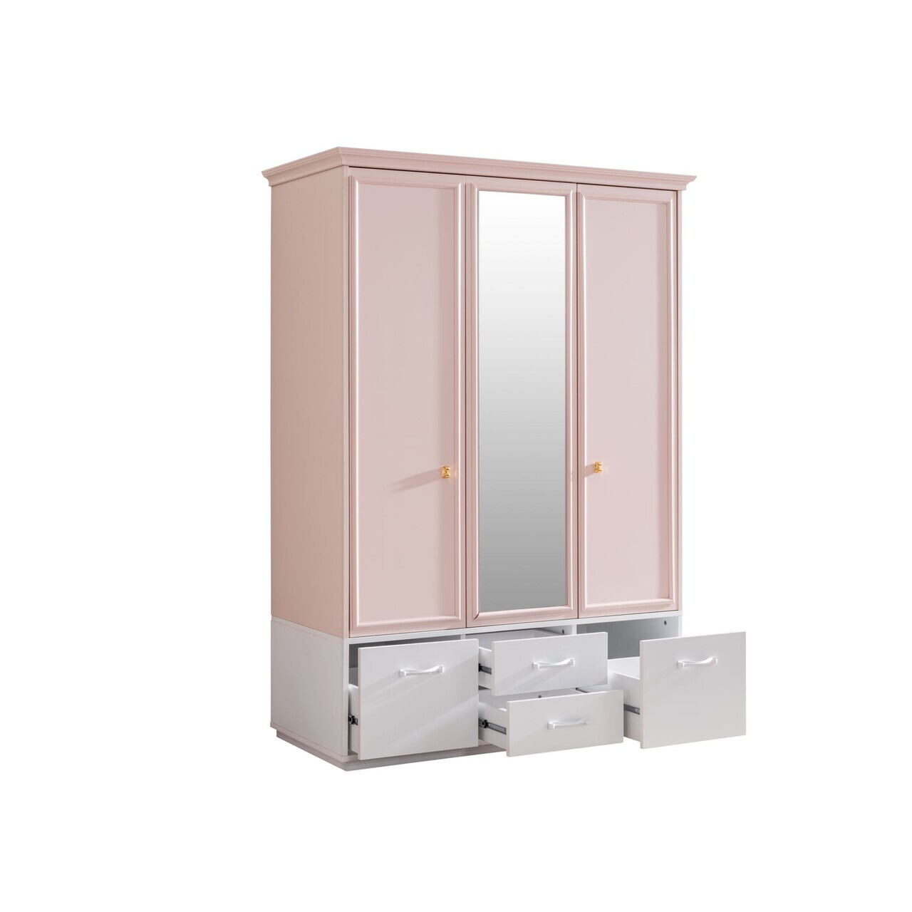 Dulap pentru haine, Hanah Home, Rosa, 136x197x63 cm, PAL, Roz/Alb - view 3
