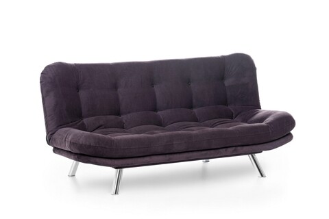 Canapea extensibila Misa Sofabed, Futon, 3 locuri, 198x128 cm, metal, maro - 2 | YEO