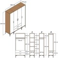 Dulap pentru haine, Hommy Craft, Kumsal PTP, 160x47.5x201.4 cm, PAL, Maro