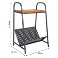 Masuta cu suport reviste Creaciones Meng, 40x32x61.5 cm, fier/lemn de brad, negru/gri