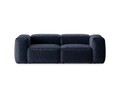 Canapea 2 locuri, Bergamo, Cosmopolitan Design, 224x108x70 cm, catifea chenille raiata, albastru navy