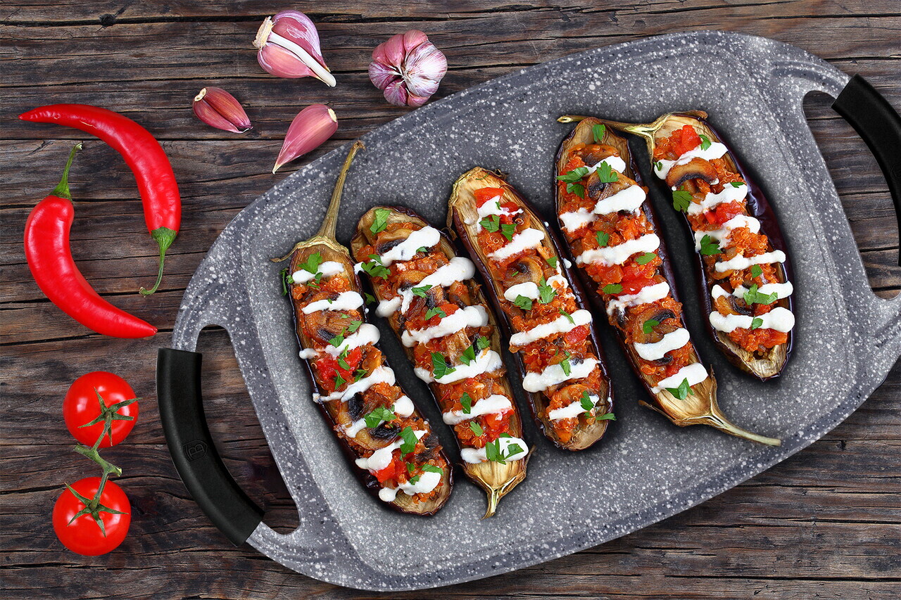 Tava grill Berlinger Haus, Stone Touch, 47x29 cm, aluminiu, gri - imagine 4