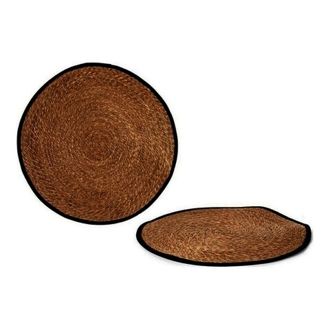 Covor graham, gift decor, Ø 100 cm, fibre naturale, maro/negru