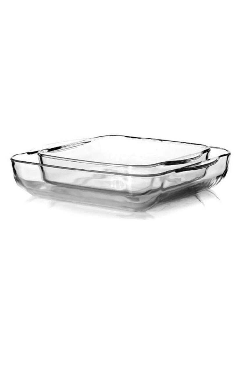 Set platouri de sticlă (2 piese), L'essentiel Maison, 896PBH1408, Dimensiune: 25 x 21,5 x 6,5 cm / 1550 ml (1 bucată), Transparent - view 3
