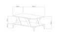 Masuta de cafea, Puqa Design, Tabla, 100x40x60 cm, PAL, Antracit / Pin Atlantic