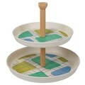 Platou pentru prajituri Geometric, Creaciones Meng, 25.4 cm, bambus