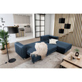 Coltar extensibil dreapta 4 locuri ELTAP, RT-40NU, Dalia, 289x190x95 cm, lemn/poliester, albastru inchis