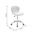 Scaun de birou Frea II, Pakoworld, 47x52x82 cm, piele ecologica/metal, alb/argintiu