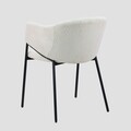 Scaun Prazer, Homla, 60.5x55x78 cm, metal/catifea din poliester, bej