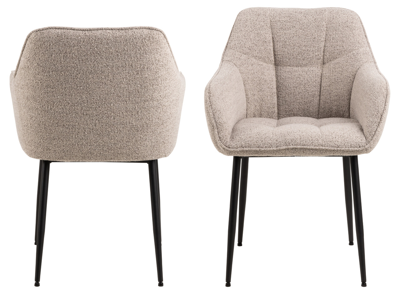 Scaun Brenda, Actona, 59x54.5x84.5 cm, tesatura Boucle/otel, bej - view 7