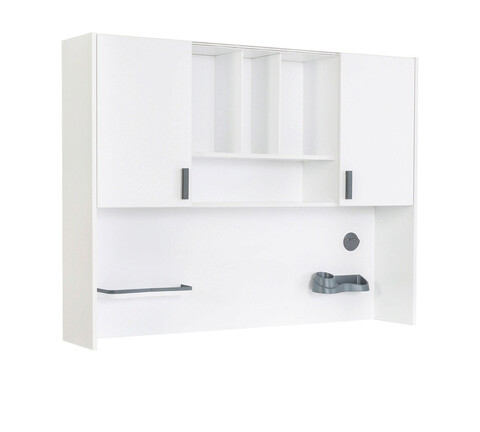 Raft pentru birou, Çilek, white wide study unit, 136.5x104.5x28.5 cm, multicolor