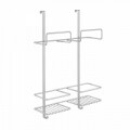 Suport suspendabil pentru obiecte de curatenie Broomy, Metaltex, 30x12x46 cm, metal/invelis de polytherm, argintiu