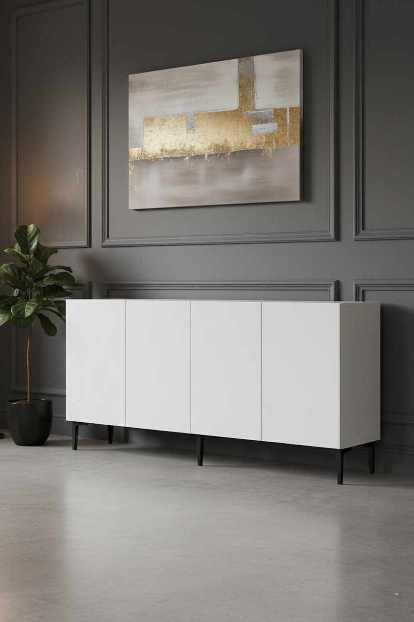 Consola, Hanah Home, Didema 150, 150x79x32 cm, Alb — imaginea 2
