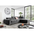 Coltar extensibil dreapta 3 locuri ELTAP, RT-04VE, Grayson, 278x205x92 cm, lemn/poliester, gri