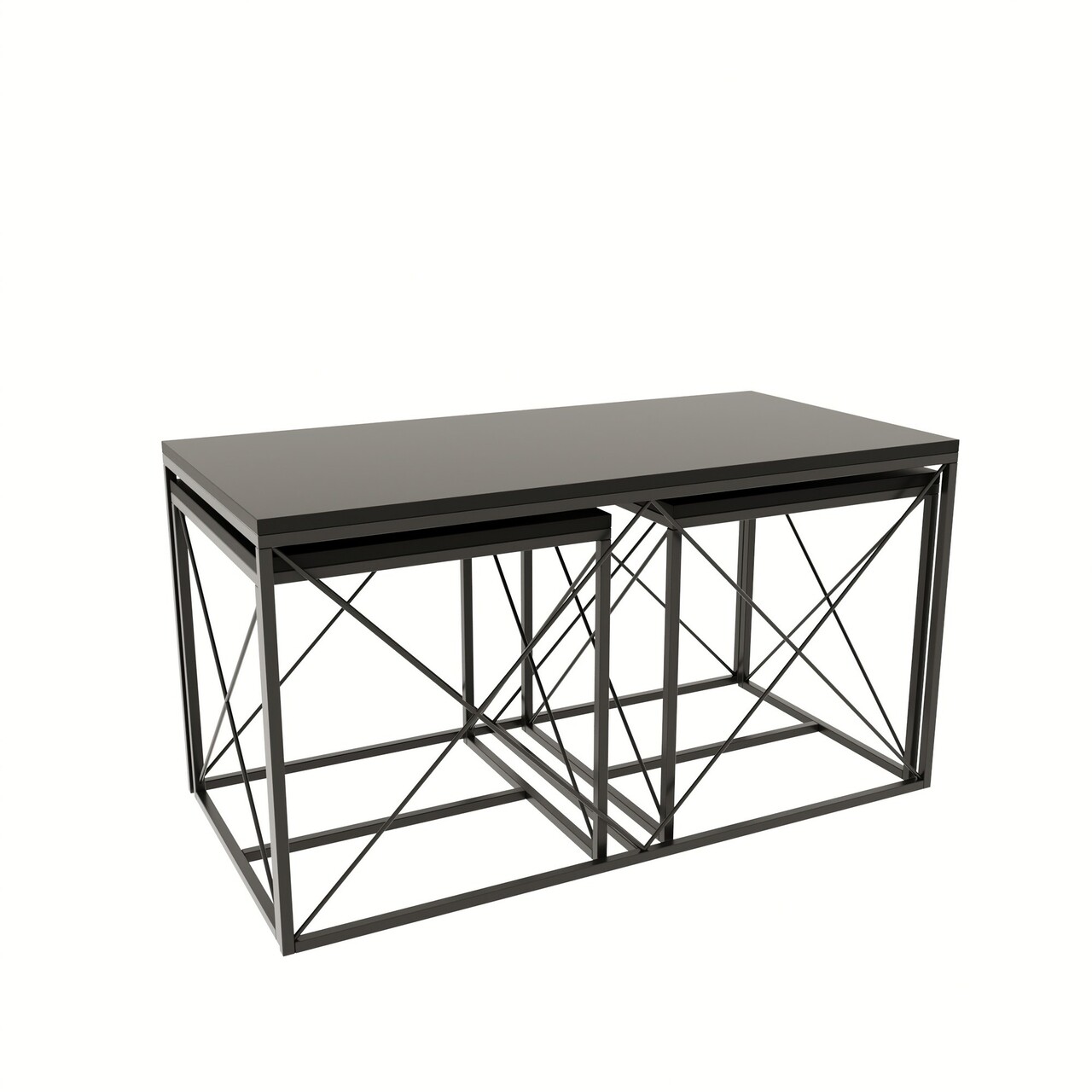 Set masuta de cafea, Kalune Design, Defne, PAL, Antracit / Negru - 2 | YEO