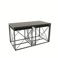 Set masute de cafea, Kalune Design, Defne, PAL, Antracit / Negru