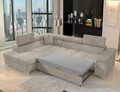 Coltar extensibil stanga 4 locuri ELTAP, LT-18TOU, Eridano, 275x202x88 cm, lemn/poliester, bej inchis