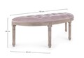 Bancheta Tilde, Bizzotto, 125x42x48 cm, catifea, roz pudra