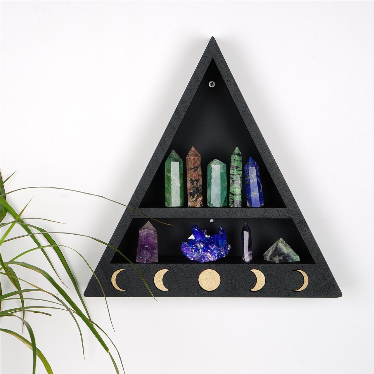Raft de perete, Evila Originals, Cry001-S, 30x30x6 cm, Lemn masiv, Negru - 2 | YEO