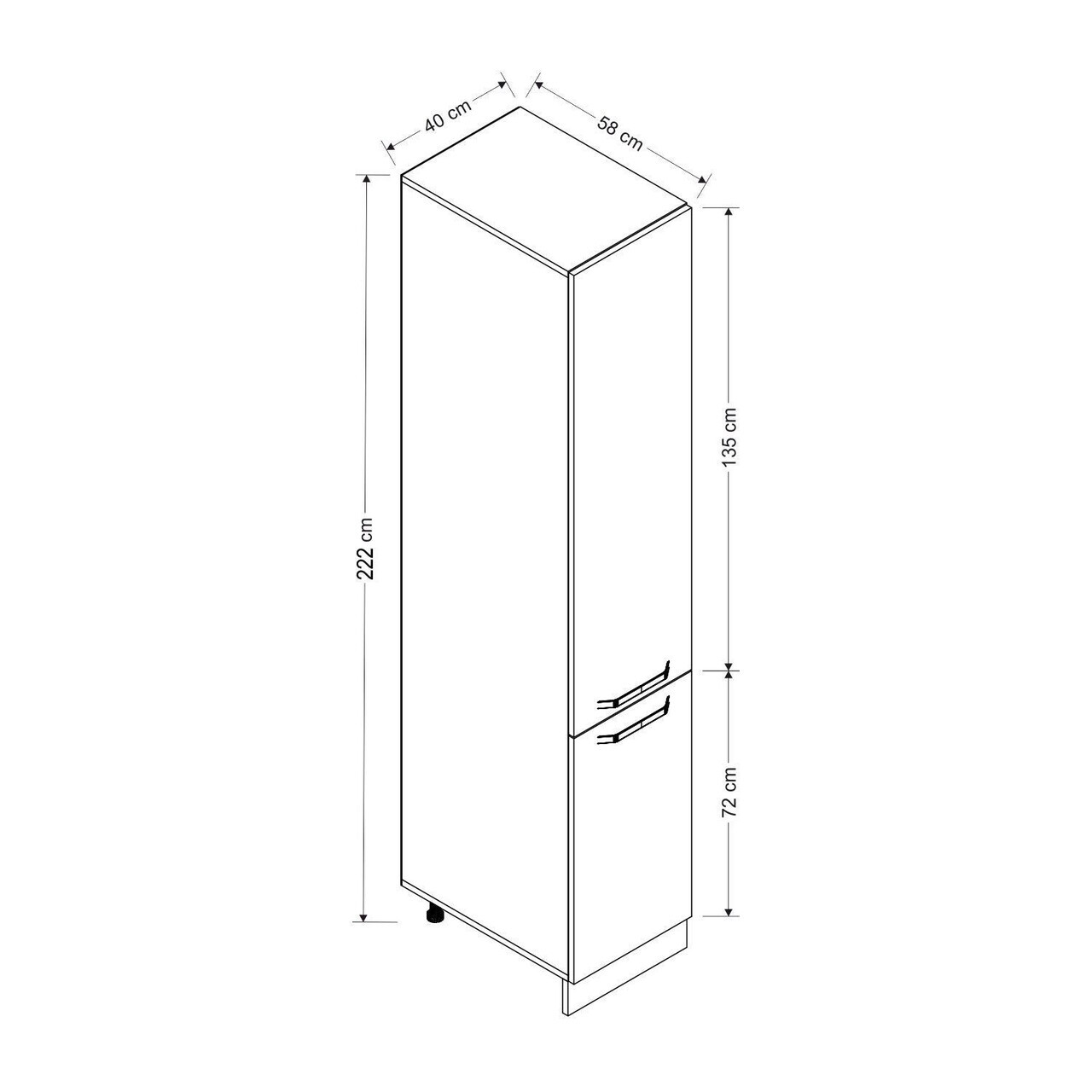 Dulap pentru bucatarie, Hanah Home, Minar, 40x222x58 cm, Alb — imaginea 8