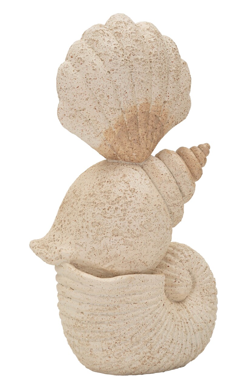 Decoratiune, Mauro Ferretti, Shell, 17.2x10x30.2 cm, polirasina, bej - imagine 5