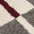 Covor Shaggy Kenya, Red Line, Decorino, 160x230 cm, polipropilena, alb/gri