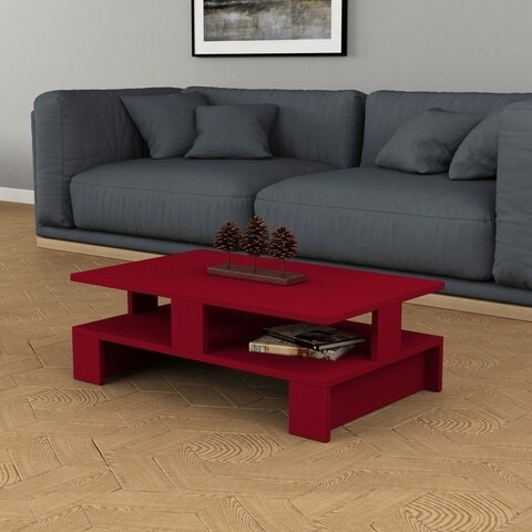 Masuta de cafea Mansu, Decortie, 80x50x17.5 cm, visiniu