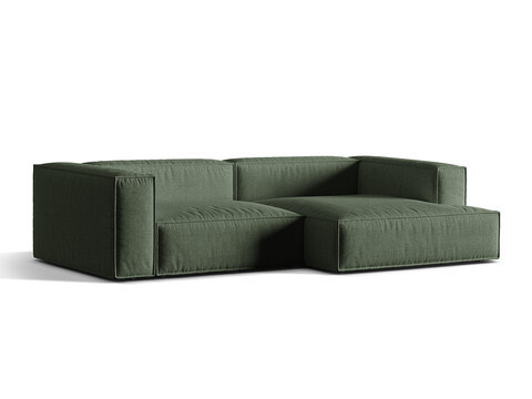 Coltar modular dreapta 4 locuri, Nuria-215, Micadoni Home, 292x147x72 cm, tesatura structurata chenille, verde moss