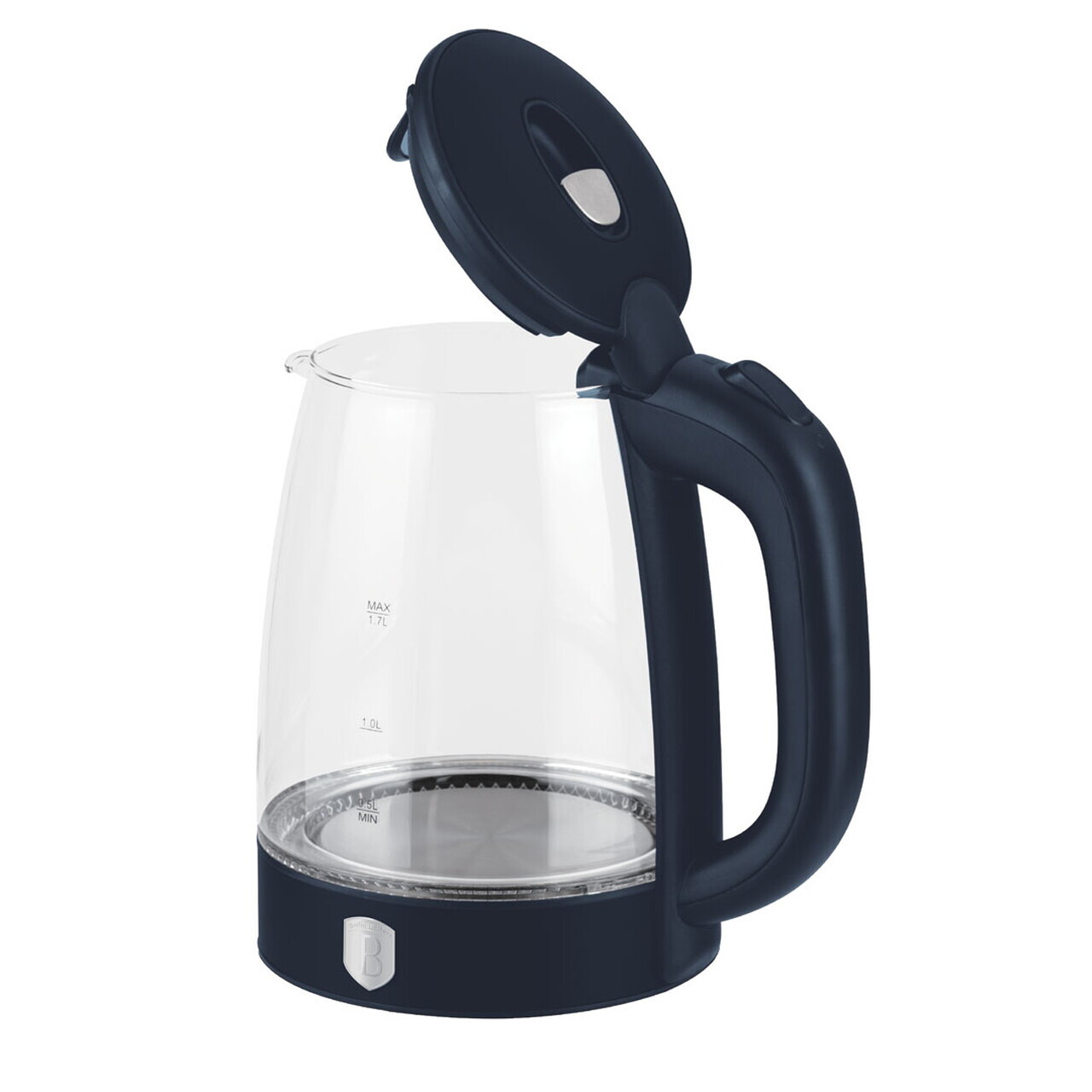 Ceainic electric Berlinger Haus, Deep Sea, 1.7 L, sticla borosilicata, albastru mat/transparent - imagine 2