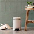 Cos de gunoi cu pedala, Brabantia, NewIcon, 5 L, 27.2x20.5x29.1 cm, otel, bej
