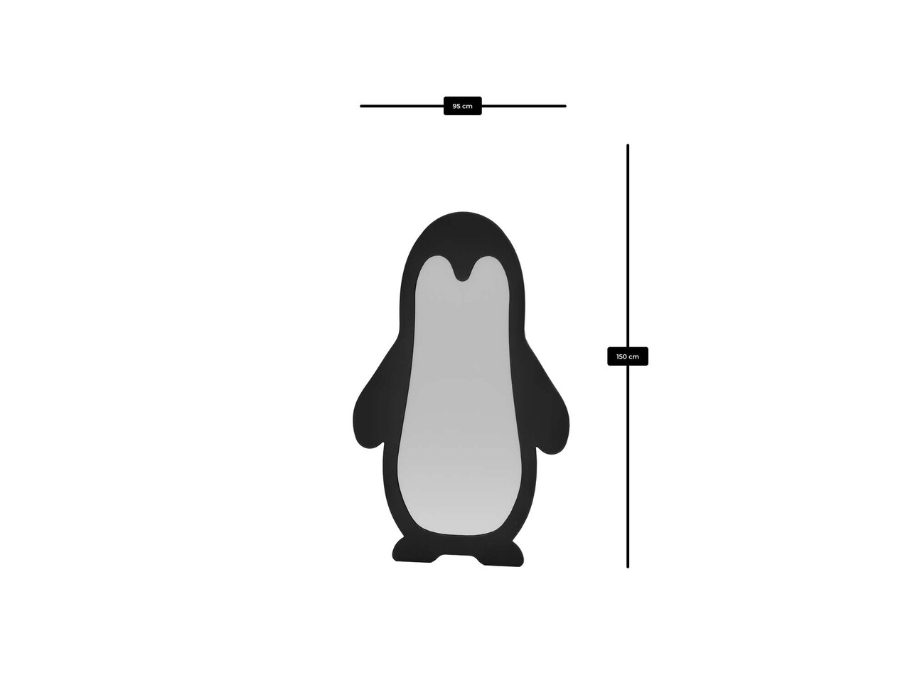 Oglinda Cheval, Hanah Home, Penguin, 90x150 cm, MDF , Negru