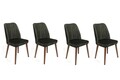 Set scaune 4 piese, Nmobb, Alfa-462 V4, Metal , Kaki/Nuc