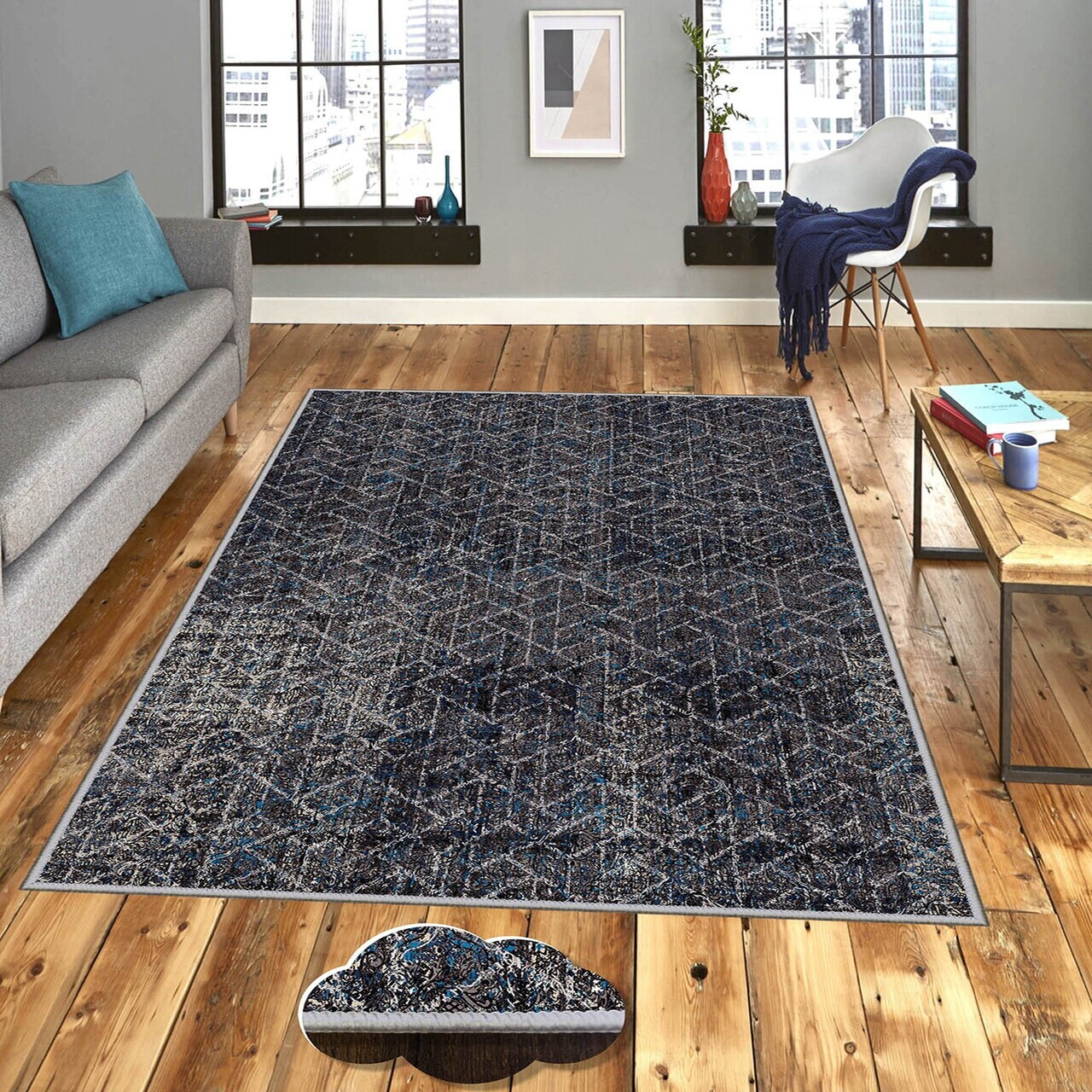 Covor Exfab317 80x200 cm Poliester Multicolor