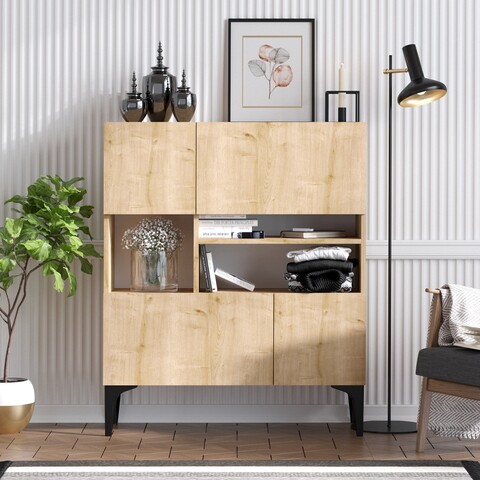 Bufet krista, elegance, 100x35x125 cm, maro