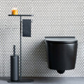 Suport hartie igienica si perie toaleta, Brabantia, MindSet Infinite Grey, 29x12.5x75.5 cm, otel, gri