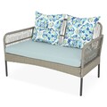 Set mobilier pentru gradina/terasa, 4 piese, Perch, otel, gri/albastru