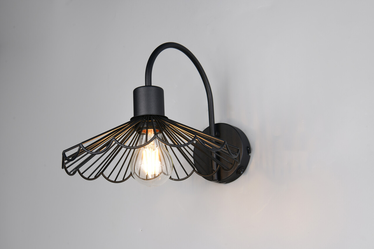 Aplica de perete Margarita, RL, 33x25x21.5 cm, 40W, 1x E27, metal, negru mat