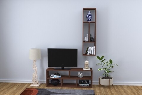 Mobilier living raffline, 2 corpuri, 120x29.5x45.5 cm, pal , maro inchis