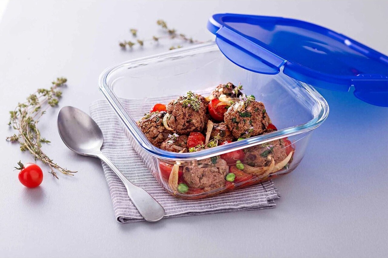 Caserola patrata, cu capac etans, sticla termorezistenta, 16x16cm/0,8L, "Cook&amp;Go" - Pyrex - imagine 2