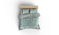 Lenjerie de pat dubla King Quilt(EU) Birdcage, EnLora Home, 3 piese, 240x220 cm, amestec bumbac, turcoaz