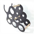 Raft decorativ metalic pentru vinuri, Hanah Home, Vın, 47x40x24 cm, Gri argintiu